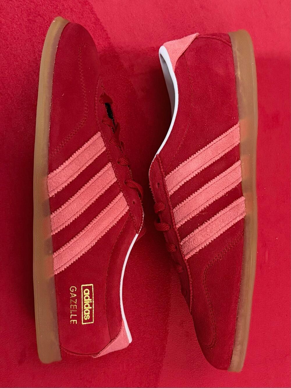 adidas Originals Gazelle Lo Pro W Red Pink Suede Sneakers Gum Sole NWT⁠